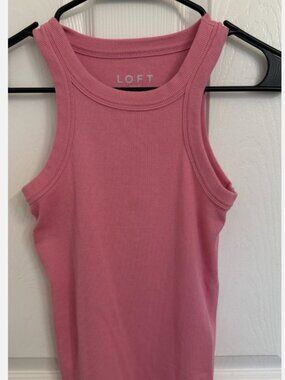 LOFT Pink High Neck Perfect Tank Size XS - NWOT